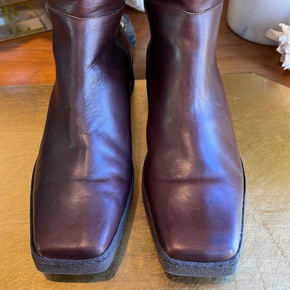 RARE! Salvatore Ferragamo Brown Leather Wedge Boots - Picture 7 of 16